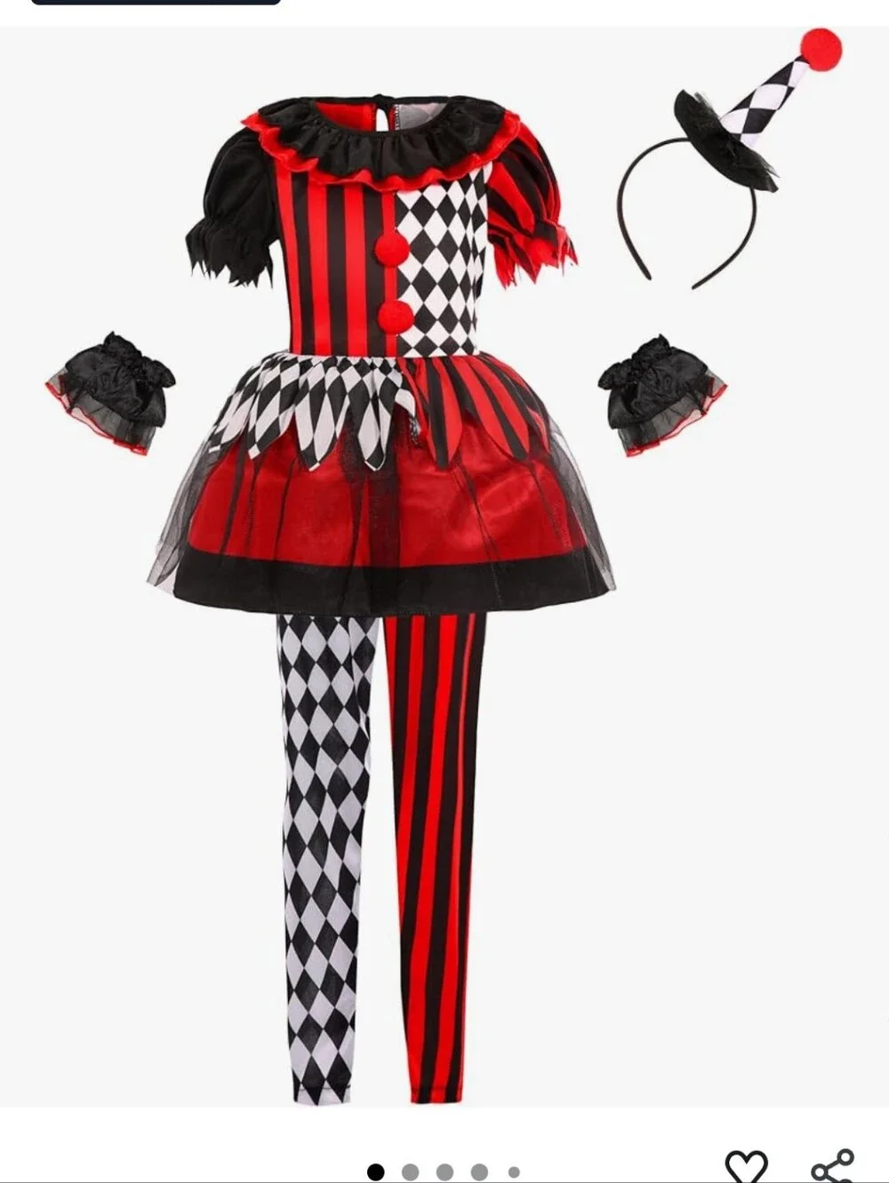 Kids Clown Costume Size Small